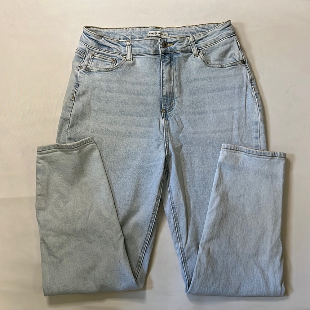 Hammer Jeans Light Wash Ultra High Rise Tapered Mom Jeans 15